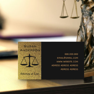 Carte De Visite Avocat juriste noir et or élégant