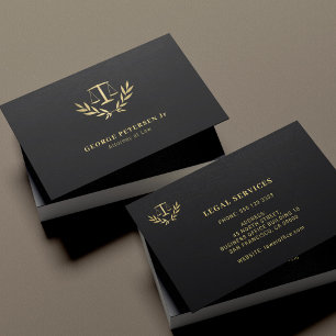 Carte De Visite Avocat juriste or justice échelle logo classique