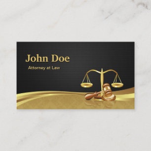 Carte De Visite Avocat Justice Elegant Black Gold Damask