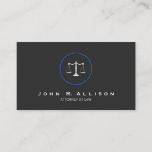 Carte De Visite Avocat Justice Scales noir blanc et bleu