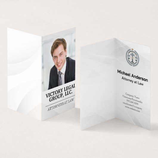 Carte De Visite Avocat | Logo Justice | Business Man (Intérieur et extérieur)