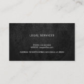 Carte De Visite Avocat luxe noir échelle blanche look cuir (Dos)