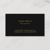 Carte De Visite Avocat Luxury Gold Shield Procureur en droit (Dos)