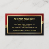 Carte De Visite Avocat Maroon Red Gold de l'échelle de justice Pro (Dos)