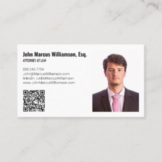 Carte De Visite Avocat Minimaliste Moderne Personnalisable Photo &