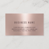 Carte De Visite Avocat moderne avec cadre en or rose (Dos)