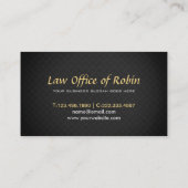 Carte De Visite Avocat moderne Black & Gold Libra (Dos)