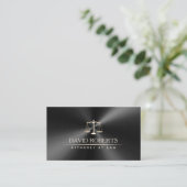 Carte De Visite Avocat Moderne Black & Gold Metallic (Debout devant)