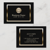 Carte De Visite Avocat moderne de mandataire de frontière d'or de (Devant / Derrière)