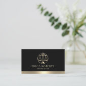 Carte De Visite Avocat Moderne Gold Justice Scale Avocat Droit (Debout devant)