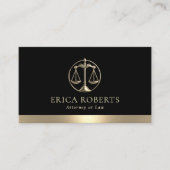 Carte De Visite Avocat Moderne Gold Justice Scale Avocat Droit (Devant)