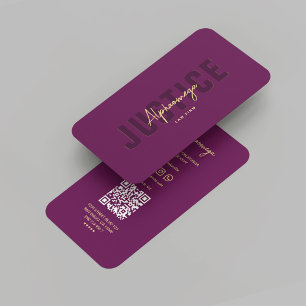 Carte De Visite Avocat moderne Justice Solliciteur Juge Lux Purple