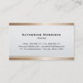 Carte De Visite Avocat moderne Procureur Faux Gold Courthouse (Dos)