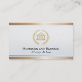 Carte De Visite Avocat moderne Procureur Faux Gold Courthouse (Devant)