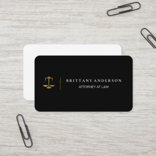 Carte De Visite Avocat moderne professionnel à l'échelle noire