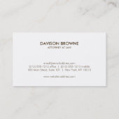 Carte De Visite Avocat Monogramme Professionnel, Avocat Brown (Dos)
