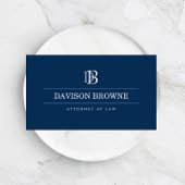 Carte De Visite Avocat monogramme professionnel bleu 