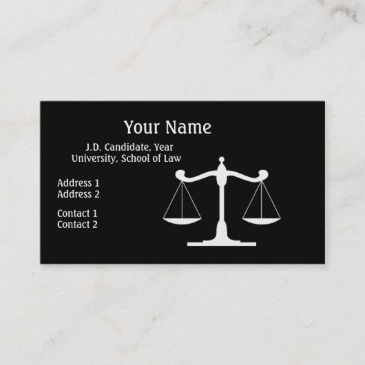 Carte De Visite Avocat noir (Devant)