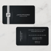 Carte De Visite Avocat noir et argenté élégant (Devant / Derrière)