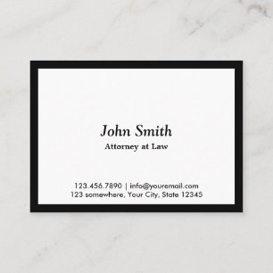 Carte De Visite Avocat noir minimaliste de mandataire de frontière