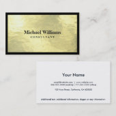 Carte De Visite Avocat - or doré et noir professionnel Élégant (Devant / Derrière)