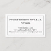 Carte de visite avocat personnalisable (Devant)