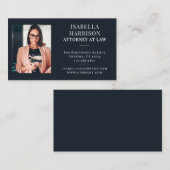 Carte De Visite Avocat Photo Script Moderne (Devant / Derrière)