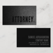 Carte De Visite Avocat Premier avocat en cuir Black Faux (Devant / Derrière)