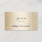 Carte De Visite Avocat Procureur à Law Luxury Black & Gold (Dos)