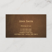 Carte De Visite Avocat Procureur Classe Cuir Brown (Dos)