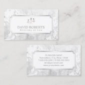 Carte De Visite Avocat Procureur de Droit Marbre blanc moderne (Devant / Derrière)