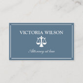 Carte De Visite Avocat Procureur de la loi bleu gris code QR (Devant)