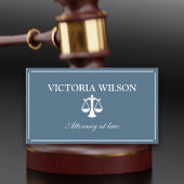 Carte De Visite Avocat Procureur de la loi bleu gris code QR