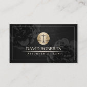 Carte De Visite Avocat Procureur de la loi Elegant Black Floral (Devant)