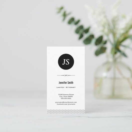 Carte De Visite Avocat / Procureur - Noir clair (Debout devant)