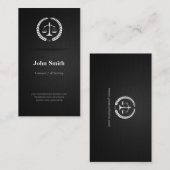 Carte De Visite Avocat / Procureur - Professionnel Elegant Noir (Devant / Derrière)