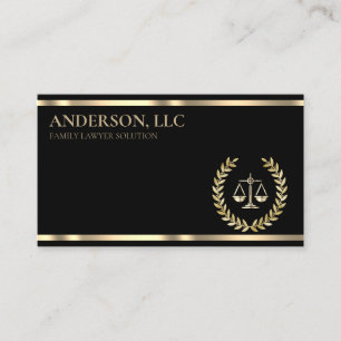 Carte De Visite Avocat professionnel à l'échelle Black & Gold de L