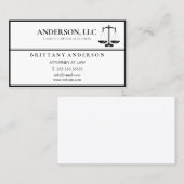 Carte De Visite Avocat professionnel à l'échelle noire (Devant / Derrière)
