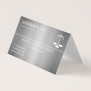 Carte De Visite Avocat Professionnel au Barreau Échelle Argent Noi