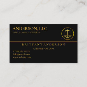 Carte De Visite Avocat Professionnel au Barreau Échelle Noire