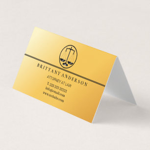Carte De Visite Avocat Professionnel au Barreau Échelle Or Noir