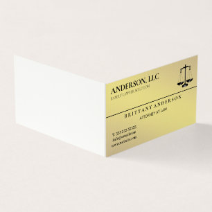 Carte De Visite Avocat Professionnel au Barreau Échelle Or Noir