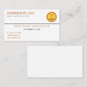 Carte De Visite Avocat professionnel de droit à échelle noire (Devant / Derrière)
