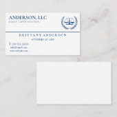 Carte De Visite Avocat professionnel de droit à échelle noire (Devant / Derrière)