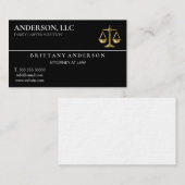 Carte De Visite Avocat professionnel de droit à échelle noire (Devant / Derrière)