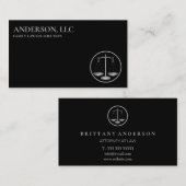 Carte De Visite Avocat professionnel de droit à échelle noire (Devant / Derrière)