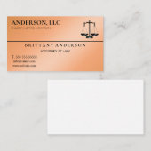 Carte De Visite Avocat professionnel de droit à échelle noire (Devant / Derrière)