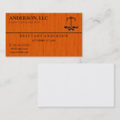 Carte De Visite Avocat professionnel de droit à échelle noire (Devant / Derrière)