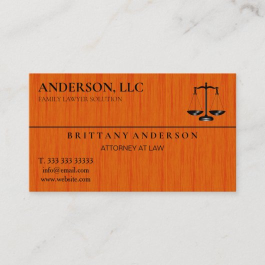 Carte De Visite Avocat professionnel de droit à échelle noire (Devant)