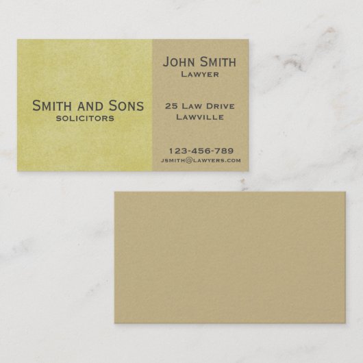 Carte De Visite Avocat professionnel élégant avec deux tons (Devant / Derrière)